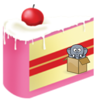 happy birthday cake elephant box cartoon